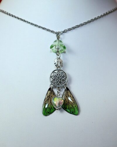 Collier ailes de fées – Attrape fée vert