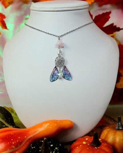 Collier ailes de fées – Attrape fée bleu