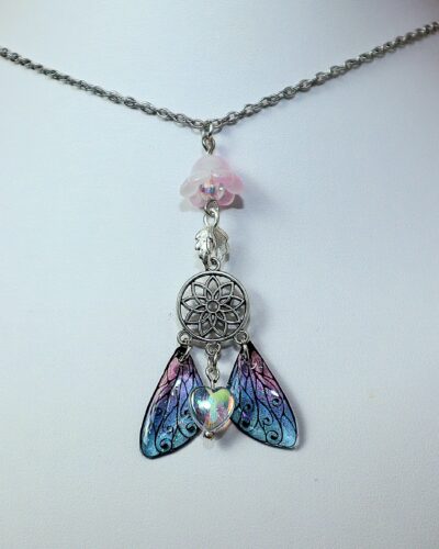 Collier ailes de fées – Attrape fée bleu