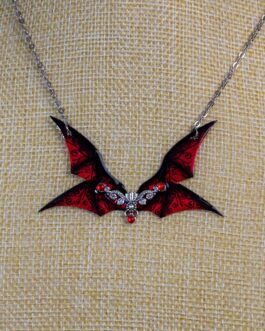 Collier ailes de minuit rouges