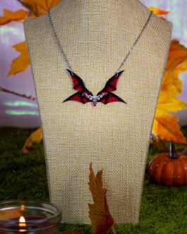 Collier ailes de minuit rouges