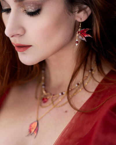 [Pièce unique] Boucles Reine Écarlate